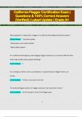 California Flagger Certification Exam &vert;  Questions & 100&percnt; Correct Answers  &lpar;Verified&rpar; &vert; Latest Update &vert; Grade A&plus;