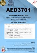 AED3701 Assignment 1 QUIZ (100% COMPLETE ANSWERS) 2024 (535743) - DUE 8 April 2024