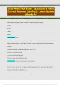 CCO PRACTICE Exam &vert; Questions & 100&percnt;  Correct Answers &lpar;Verified&rpar; &vert; Latest Update  &vert; Grade A&plus; 