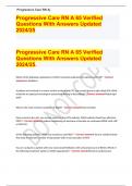  Progressive Care RN A 65 Verified Questions With Answers Updated 2024/25
