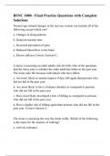 BSNC 1000 - Final Practice Questions with Complete Solutions