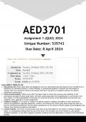 AED3701 Assignment 1 (ANSWERS) 2024 - DISTINCTION GUARANTEED
