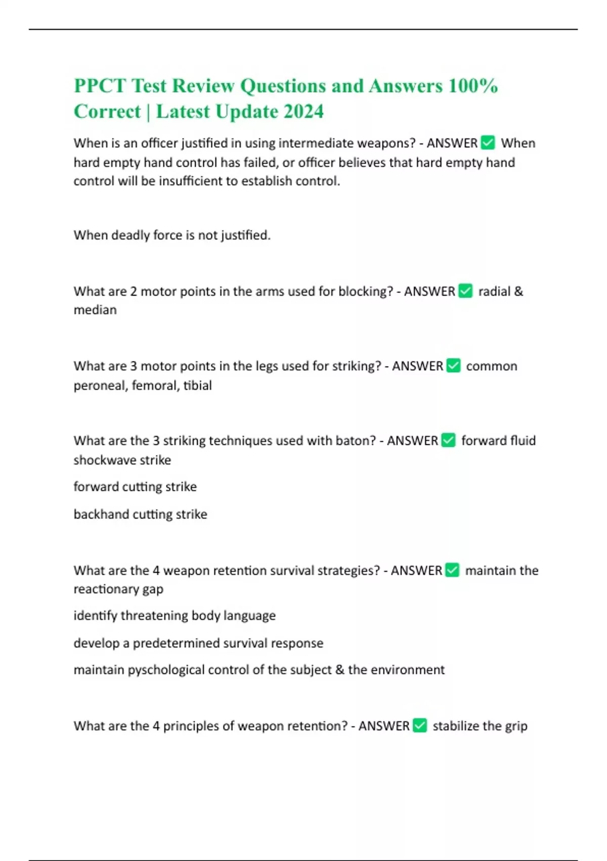 PPCT Test Review Questions and Answers 100% Correct | Latest Update ...