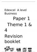 Edexcel A level Business Paper 1 - theme 1 & 4