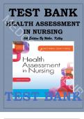 TEST BANK FOR HEALTH ASSESSMENT IN NURSING 6TH EDITION BY WEBER 9781496344380 CHAPTER 1-34 COMPLETE GUIDE
