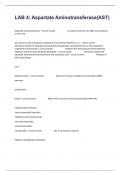 LAB 4&colon; Aspartate Aminotransferase&lpar;AST&rpar; Study Guide Exam Questions With Answers&period;