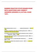 BARBER PRACTICE STATE BOARD EXAM  WITH QUESTIONS AND CORRECT  ANSWERS [GRADED A+] ACTUAL EXAM  100%