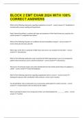 BLOCK 2 EMT EXAM 2024 WITH 100&percnt; CORRECT ANSWERS