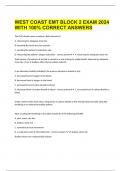 WEST COAST EMT BLOCK 2 EXAM 2024 WITH 100% CORRECT ANSWERS