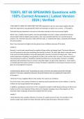 TOEFL IBT 66 SPEAKING Questions with 100&percnt; Correct Answers &vert; Latest Version 2024 &vert; Verified