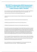 RN VATI Fundamentals 2024 Assessment Questions with 100% Correct Answers | Latest Version 2024 | Verified