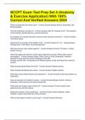 NCCPT Exam Test Prep Set 4 &lpar;Anatomy & Exercise Application&rpar; With 100&percnt; Correct And Verified Answers 2024