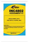 INC4802 ASSIGNMENT 1 DUE 24 APRIL 2024 ALL QUESTIONS WELL ANSWERED