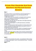 Private Pilot Checkride Oral Exam Questions And Revised Correct Answers