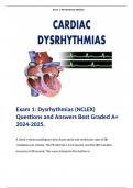Exam 1: Dysrhythmias (NCLEX) Questions and Answers Best Graded A+ 2024-2025. 