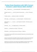 Forbes Exam Questions with 100&percnt; Correct Answers &vert; Latest Version 2024 &vert; Verified
