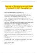 Sales and services associate academy Exam Questions With 100&percnt; Correct Answers