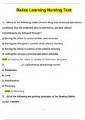 (Answered) Relias ED RN A, Complete Test Updated BUNDLED Relias Learning Nursing Test20242025.