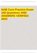 NAB Core Practice Exam 150 Questions AND ANSWERS VERIFIED 2023