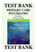 Primary Care Psychiatry 2nd Edition Robert McCarron Test Bank&comma; All Chapters - Questions and Answers