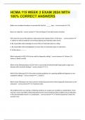 HCMA 115 WEEK 2 EXAM 2024 WITH 100&percnt; CORRECT ANSWERS