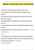 PMHNP Study practice Questions and Verified Answers &lpar;2024 &sol; 2025&rpar;&sol; A&plus; GRADE