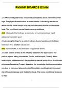 PMHNP Boards Exam Questions and Verified Answers &lpar;2024 &sol; 2025&rpar;&sol; A&plus; GRADE