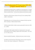 Hesi Fundamentals PN Exam Latest 2024 with Complete Solutions