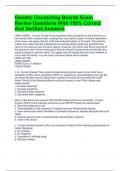 Genetic Counseling Boards Exam Review Questions With 100&percnt; Correct And Verified Answers
