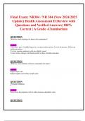 Final Exam: NR304 / NR 304 (New 2024/2025 Update) Health Assessment II |Review with  Questions and Verified Answers| 100% Correct | A Grade -Chamberlain 