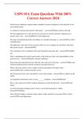 USPS SSA Exam Questions With 100&percnt; Correct Answers 2024