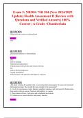 Exam 2: NR304 / NR 304 (New 2024/2025 Update) Health Assessment II |Review with  Questions and Verified Answers| 100% Correct | A Grade -Chamberlain 