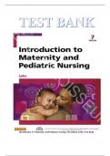 Test Bank For Introduction to Maternity and Pediatric Nursing 7th Edition by Gloria Leifer, 9781455770151, Chapter 1-34 Complete Guide.