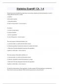 Statistics Exam&num;1 Ch&period; 1-4 Questions and answers latest update 