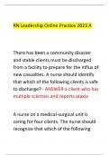 RN Leadership Online Practice 2023 A