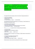 Chapter 4. HAZWOPER (Hazardous Waste Operations and Emergency Response) Questions and Answers Graded A+