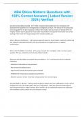 ABA Ethics Midterm Questions with 100&percnt; Correct Answers &vert; Latest Version 2024 &vert; Verified