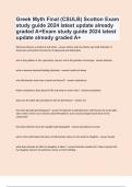 Greek Myth Final (CSULB) Scotton Exam study guide 2024 latest update already graded A+