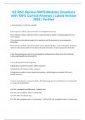 US RAC Review RAPS Modules Questions with 100&percnt; Correct Answers &vert; Latest Version 2024 &vert; Verified