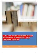      NR 601 Week 3 iHuman Hailey Richardson (Endocrine)  with complete solution