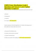 CDPH Water Distribution Grade 2 Questions and Answers Latest Update 2024/2025 Graded A+