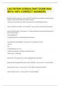 LACTATION CONSULTANT EXAM 2024 WITH 100&percnt; CORRECT ANSWERS