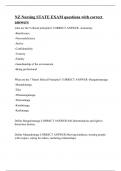 NZ Nursing STATE EXAM questions with correct answers&period;