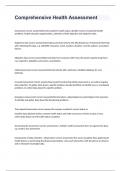Comprehensive Health Assessment exam with correct answers