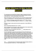 YMCA CPR Exam III With Verified Solutions