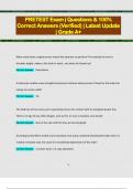 PRETEST Exam &vert; Questions & 100&percnt;  Correct Answers &lpar;Verified&rpar; &vert; Latest Update  &vert; Grade A&plus;
