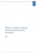 NR 601 - Week 3 IHuman Hailey Richardson AQ Complete 