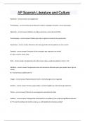 AP Spanish Literature and Culture Questions and answers latest update 