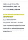 MECHANICAL VENTILATION  QUESTIONS WITH COMPLETE  SOLUTIONS 2024 GRADED A+