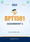 BPT1501 Assignment 5 &lpar;ANSWERS&rpar; 2024